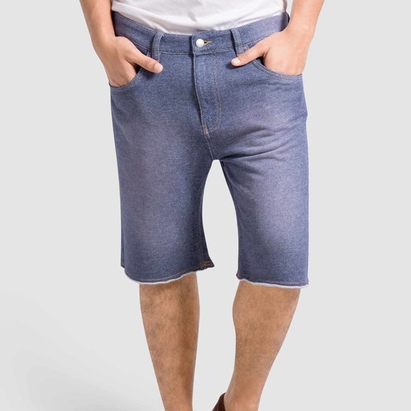 OLGYN Other - OLGYN Men’s Knitted Blue Denim Shorts Slim Fit